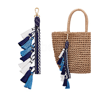 Polyester Tassel Display Decorations with Alloy Clasps PURS-WH0001-82-1