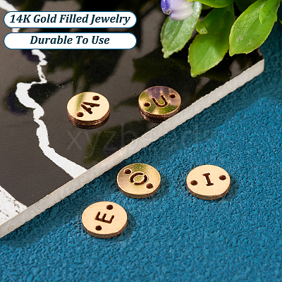 Real 14K Gold Plated Brass Connector Charms KK-TAC0017-04G-04-1