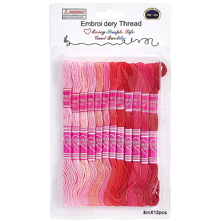 12 Skeins 6-Ply Polycotton(Polyester Cotton) Embroidery Floss DIY-CY0002-94E-1