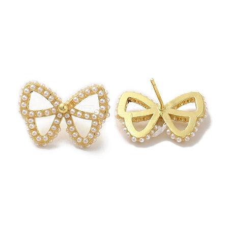 Rack Plating Brass Studs Earrings EJEW-R162-30G-1