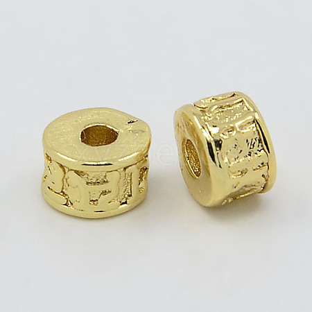 Real 18K Gold Plated Brass Spacer Beads KK-K093-10G-1