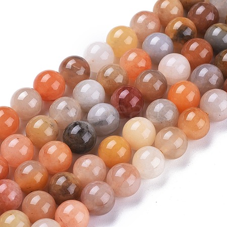 Natural Golden Silk Jade Beads Strands G-K410-07-8mm-1