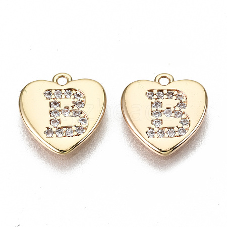 Brass Micro Pave Clear Cubic Zirconia Charms KK-N231-234B-NF-1