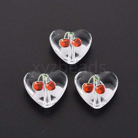 Transparent Printed Acrylic Beads TACR-N006-60-1