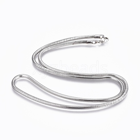 Non-Tarnish 304 Stainless Steel Snake Chain Necklaces X-NJEW-F248-01C-P-1