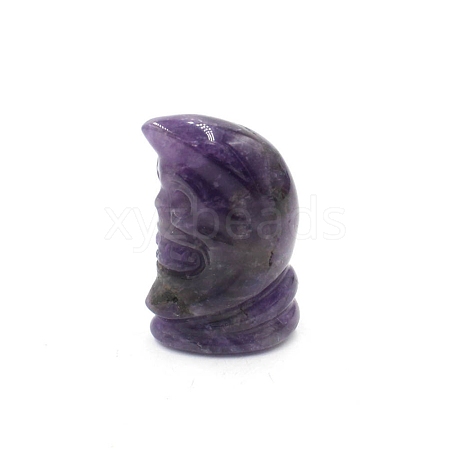 Natural Amethyst Moon with Human Face Figurines Statues for Home Office Desktop Decoration PW-WG92128-01-1