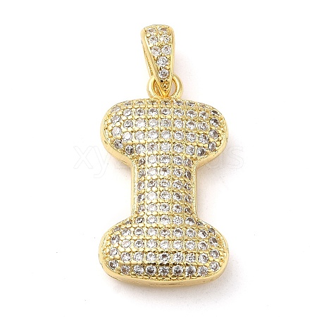 Brass Micro Pave Cubic Zirconia Pendants X-KK-E061-03G-09-1