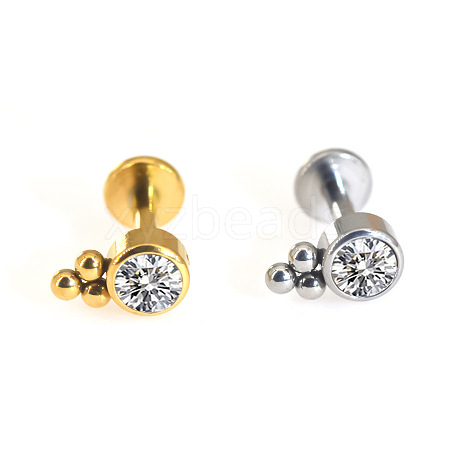 316L Surgical Stainless Steel & G23 Titanium Crystal Rhinestone Labrets for Women Men WG3A239-41-1