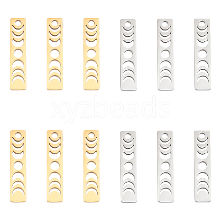 Unicraftale 12Pcs 2 Colors 201 Stainless Steel Pendants STAS-UN0044-48-1