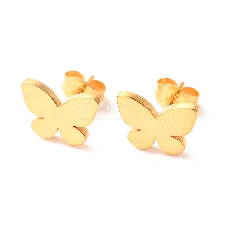 Ion Plating(IP) 304 Stainless Steel Stud Earrings EJEW-C001-14G-1