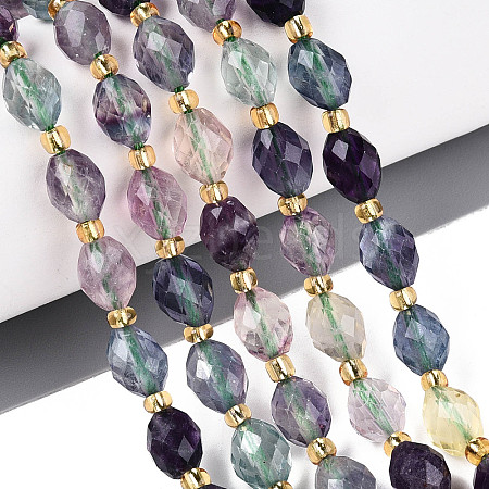 Natural Colorful Fluorite Beads Strands G-N342-53-8x6-11-1