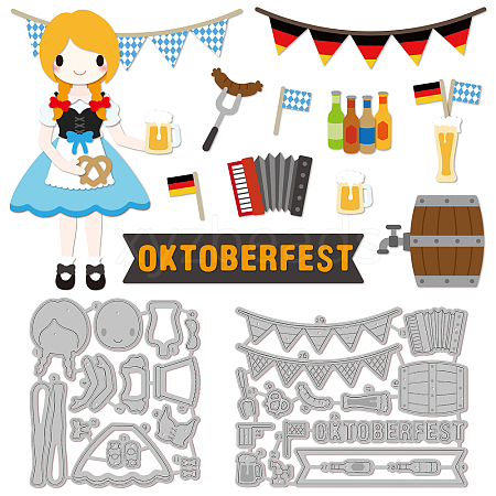 Oktoberfest Theme Carbon Steel Cutting Dies Stencils DIY-WH0309-1154-1