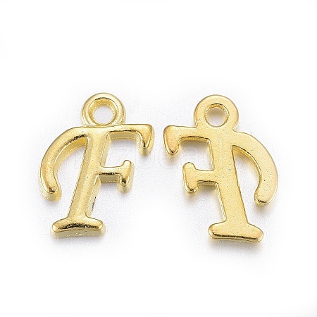 Golden Plated Alloy Letter Pendants X-PALLOY-P097-01-F-1