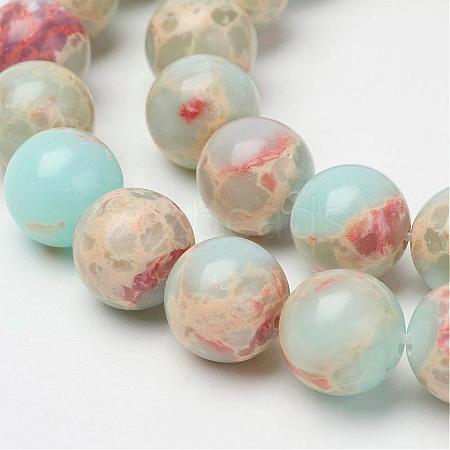 Synthetic Aqua Terra Jasper Beads Strands G-P237-02-6mm-1