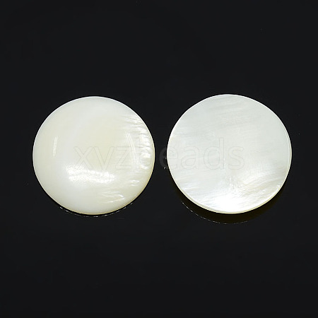 Half Round/Dome Freshwater Shell Cabochon PBB236Y-10mm-1