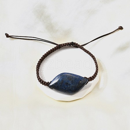 Natural Lapis Lazuli Beads Braided Bead Bracelets BJEW-Q070-01G-1