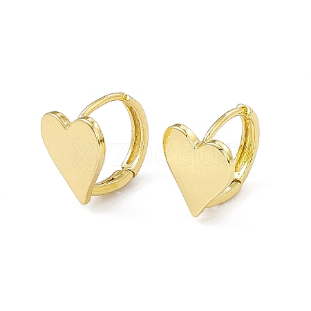 Rack Plating Brass Heart Hoop Earrings for Women EJEW-I277-03G-1