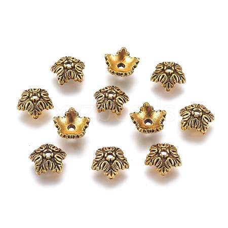 Tibetan Style Bead Caps TIBEB-A24621-AG-LF-1