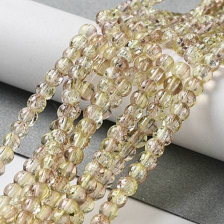 Spray Painted Crackle Glass Beads Strands X-CCG-Q002-4mm-05-1