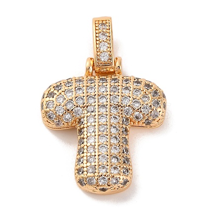 Brass Micro Pave Cubic Zirconia Pendants KK-C076-29T-G01-1