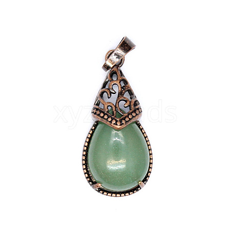 Retro Hollow Natural Aventurine  Pendants PW-WGBA09F-05-1