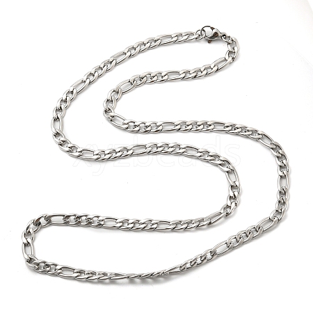 201 Stainless Steel Figaro Chain Necklaces STAS-P101-47P-1