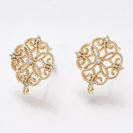 Brass Stud Earring Findings X-KK-T038-491D-1