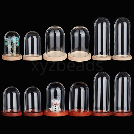   12 Sets 6 Style Glass Dome Cover DJEW-PH0001-17-1