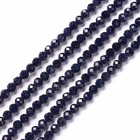 Synthetic Blue Goldstone Beads Strands X-G-L581A-004A-1