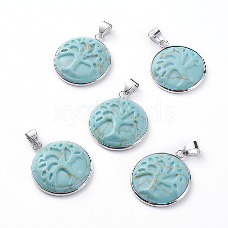 Synthetic Turquoise Pendants G-G807-B04-1