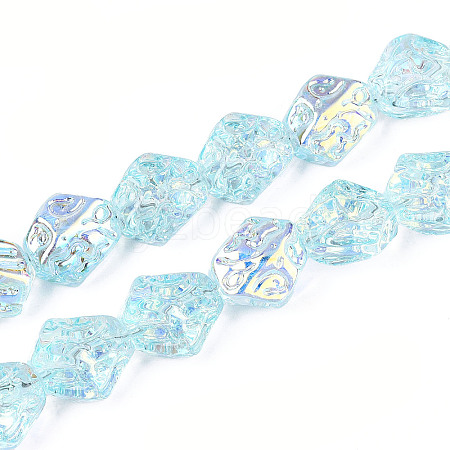 Transparency Electroplate Glass Beads Strands GLAA-T023-41A-06-1