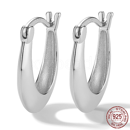 Anti-Tarnish Rhodium Plated 925 Sterling Silver Hoop Earrings WZ0712-1-1