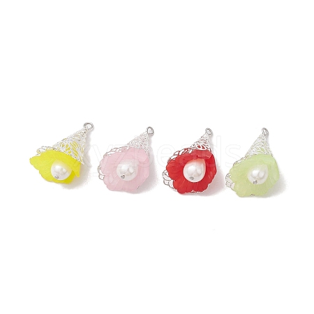 Acrylic & Pearl Pendants PALLOY-TA00128-S-1