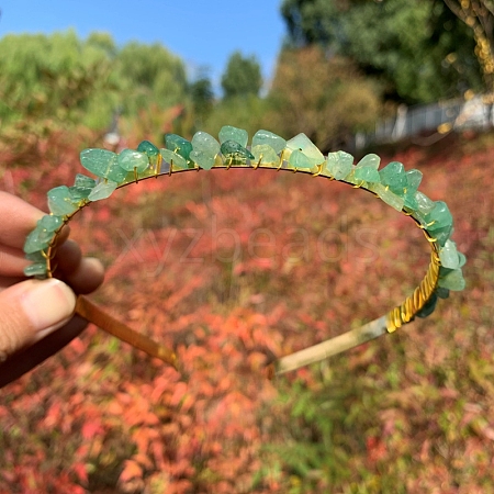 Natural Green Aventurine Hair Bands PW-WGC1C33-56-1