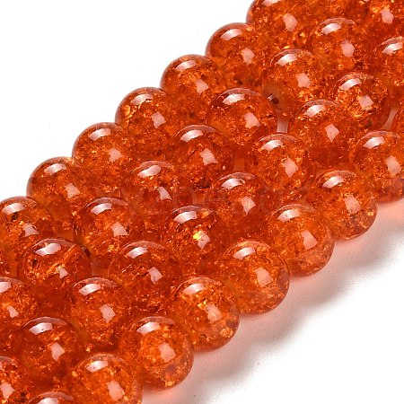 Spray Painted Crackle Glass Beads Strands X-CCG-Q001-10mm-09-1