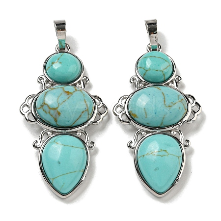 Synthetic Green Turquoise Pendants G-Q158-04M-1