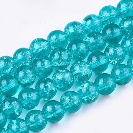 Crackle Glass Beads Strands CCG-Q001-6mm-06-1