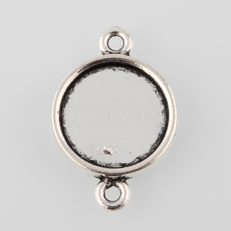 Tibetan Style Alloy Cabochon Connector Settings TIBE-M022-13AS-1
