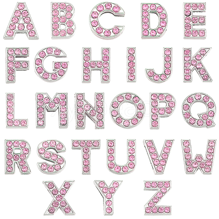 52Pcs 26 Styles Alloy Rhinestone Slide Charms FIND-SC0009-81B-1