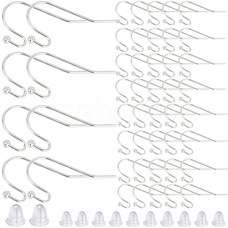 SOFPLATE 300Pcs Brass Earring Hooks KK-SP0001-35S-1