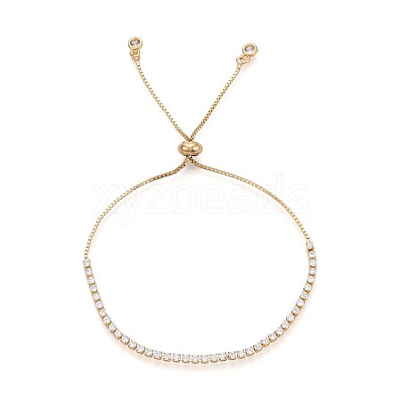 Cubic Zirconia Tennis Bracelet BJEW-T020-03B-02G-1