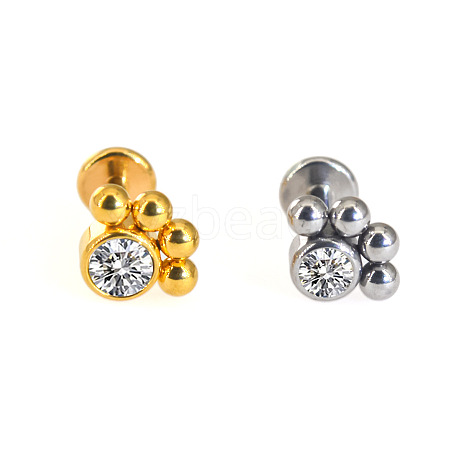 316L Surgical Stainless Steel & G23 Titanium Crystal Rhinestone Labrets for Women Men WG3A239-13-1