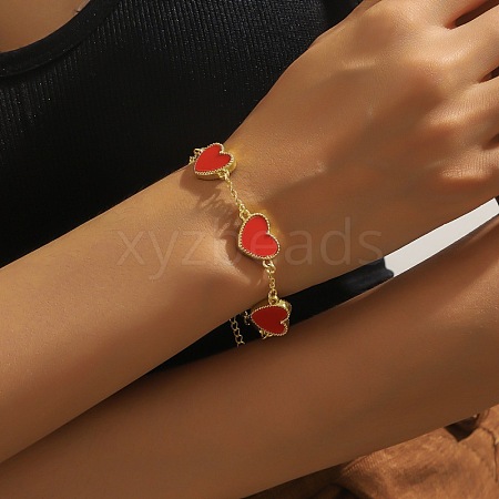 Valentine's Day Zinc Alloy Acrylic Link Bracelets FS-WG7C947-03-1