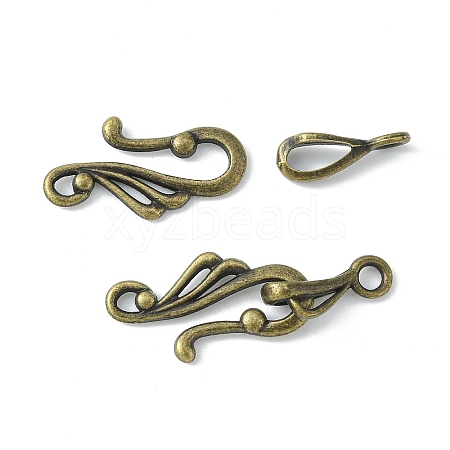 Tibetan Style Hook and Eye Clasps MLF1157Y-NF-1