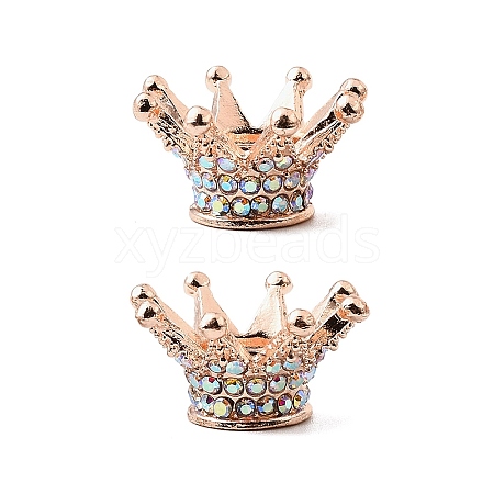 Alloy Rhinestone Crown Beads FIND-NH0001-19RG-1