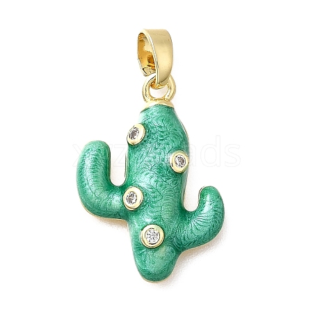 Brass Micro Pave Cubic Zirconia Pendants KK-P336-39G-02-1