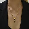 Vintage Brass Teardrop Pendant Necklace for Women TD2173-1