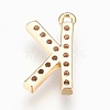 Brass Letter Pendants KK-P150-03G-K-2