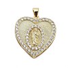 Brass Micro Pave Cubic Zirconia Pendants KK-Q006-22G-02-1