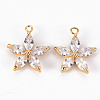 Brass Micro Pave Clear Cubic Zirconia Pendants X-ZIRC-S068-039-NF-1